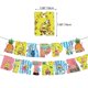 thumbnail image 3 of Vestido de mujer con escote en V, estampado floral, holgado, cintura alta elástica, fruncido, midi, manga farol, 3 of 5
