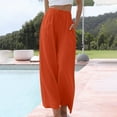 thumbnail image 2 of Lmnyox Summer Flowy Linen Trousers Wide Leg High Waist Drawstring Palazzo Pants Lightweight Lounge Pants, 2 of 6