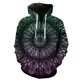 thumbnail image 1 of Sudadera con capucha y cremallera de mandala para hombre, estilo hip hop, unisex, de gran tamaño, estilo Harajuku, con estampado 3D, divertida y genial, de manga larga., 1 of 6