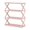 thumbnail image 4 of simhoa 4 Tiers x Shaped Shoe Storage Rack Multifunctional Simple Assembly Dustproof Pink, 4 of 8