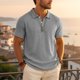 thumbnail image 2 of Top Abrigo de los Hombres de Color Sólido de Manga Larga Botón-Up Cuello Chaqueta Casual, Ligero de Nylon con Capucha Superior para Verano Y Primavera, 2 of 8
