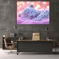 thumbnail image 6 of Mudket Framed Sleeping Pink Leopard Cub Canvas Wall Art, Cute Trendy Pink Leopard Wall Art for Girls Bedroom, Animal Print Decor, Ready to Hang - 12"L x 8"W, 6 of 10
