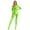 Fluorescent Green, variant on Womens Oil Shiny Bodystocking Long Sleeve Full Body Jumpsuit Gymnastic Workout Leotard Bodysuit White M