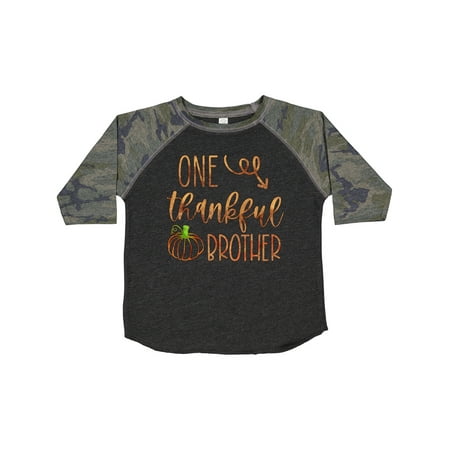 

Inktastic One Thankful Brother Thanksgiving Design with Pumpkin Gift Toddler Boy Girl T-Shirt
