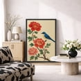 thumbnail image 2 of Framed Canvas Print Vintage Bird Wall Art Chinese Style Decorative for Living Room Bedroom - 24"x36" BLACK, 2 of 8
