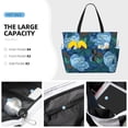 thumbnail image 3 of PAYOHTO Magnolia FlowerBlue Large Beach Tote Bags for Womens Mens Sandproof Swim Pool Bag with Zipper for Travel Vacation, 3 of 7