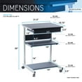 thumbnail image 5 of Techni Mobili Rolling Laptop Cart with Storage, Graphite RTA-B018-GPH06, 5 of 9
