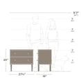 thumbnail image 3 of Prepac Table de nuit Lux Grey à 2 tiroirs, 16"P x 27,75"L x 25"H, 3 of 7