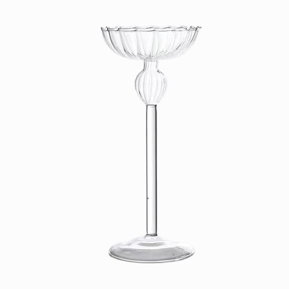 Cheapark Tall Glass Candle Holders Striped Candelabra Cups Romantic Candlelight Dinner Wedding Home Decor Multiple Heights Stylish Accents