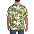 thumbnail image 3 of Fuzoiu Green Hawaii Palms Print Men's Casual Short,Men's Short Sleeve Shirt,Mens Casual Button Down Shirts,Cuban Collar Summer Shirt for Beach, Vacation, and Outdoor Activities-3X-Large, 3 of 5