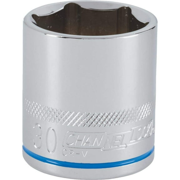 Channellock 1/2" Drive 30 mm 6-Point Shallow Metric Socket