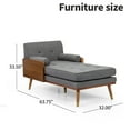 thumbnail image 4 of Mid-Century Modern Upholstered Fabric Arm Chaise In Expectation Gray For A Chic Home Office, 4 of 5