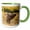 Green/White, variant on 3drose, Usa, Colorado, Rocky Mountain Np. Male Elk Bugling in Grassland., 11oz Two-tone Black Mug