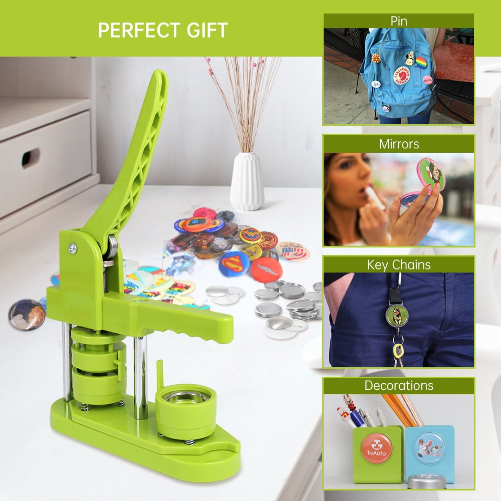 FASTTOBUY Button Maker Machine,1.5 Inch Badge Maker 37mm Pins Punch Press Machine with 405pcs Button Parts & Circle Cutter