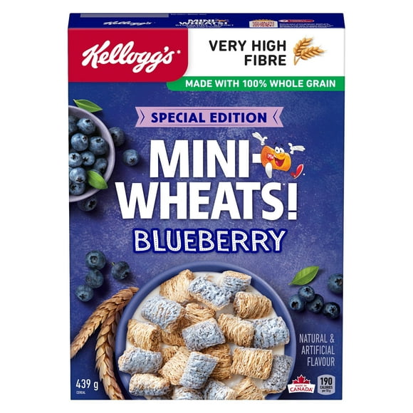 Céréales Kellogg’s Mini-Wheats Saveur de bleuets, 439 g Édition spéciale