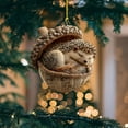 thumbnail image 4 of CoreLiving Acorn Christmas Ornaments with Forest Animals, Handmade Style Cozy Holiday Tree Hanging Decor for Woodland Themed Home Christmas Decorations, 4 of 6