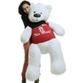 thumbnail image 4 of Giant White Teddy Bear Soft 55 Inch, Wears Removable T-shirt I LOVE YOU THIS MUCH, 4 of 7