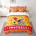 thumbnail image 2 of jejeloiu Rugby Ball City 7-Piece Twin Bedding Sets,Yellow Football Helmet Bedding Comforter Set For Boys Kids Reversible, 2 of 8