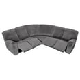 thumbnail image 6 of CJC 5 Seat Velvet Recliner Sofa Covers, 7-Piece Corner Sofa Covers, L-Shaped Sectional Couch Slipcovers, Stretch Furniture Protector, Gray, 6 of 9
