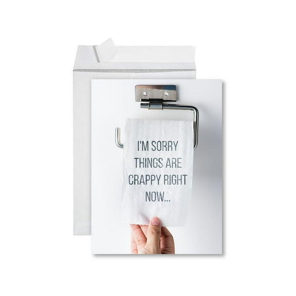 Koyal Wholesale Funny I'm Sorry Jumbo Card I'm Sorry Things Are Crappy Blank I'm Sorry Greeting Card with Envelope 1-Pk