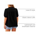 thumbnail image 4 of Camisa PRETTYGARDEN de verano con botones, cuello en V, negra, talla S, 4 of 9
