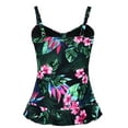 thumbnail image 6 of Hilor Women's Tankini Top Retro Ruched Swimsuit Top with Ruffle Hem, 6 of 6