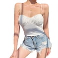 thumbnail image 2 of Liacowi Women' s Sleeveless Camisole Summer Sexy V Neck Ruched Tank Tops, 2 of 8