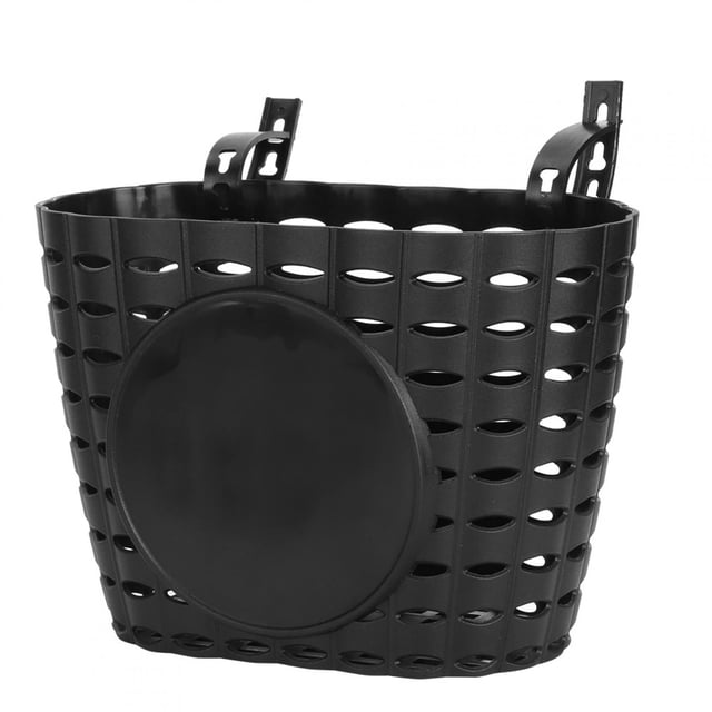 M Buder Canasta Delantera de Bicicleta para Niños de Plástico Engrosado con Correas de Fijación, Diseño Hueco y Resistente a Impactos, Color Negro, Dimensiones 21 cm / 8.3 inches