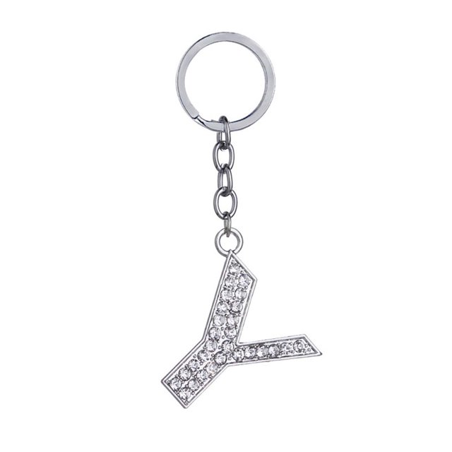 Up to 65% Off 26 Letters Key Ring Chain Unisex Keychain Fashion New Alphabet Keyring Gift Necklace Rings Earring Jewelry on Clearance