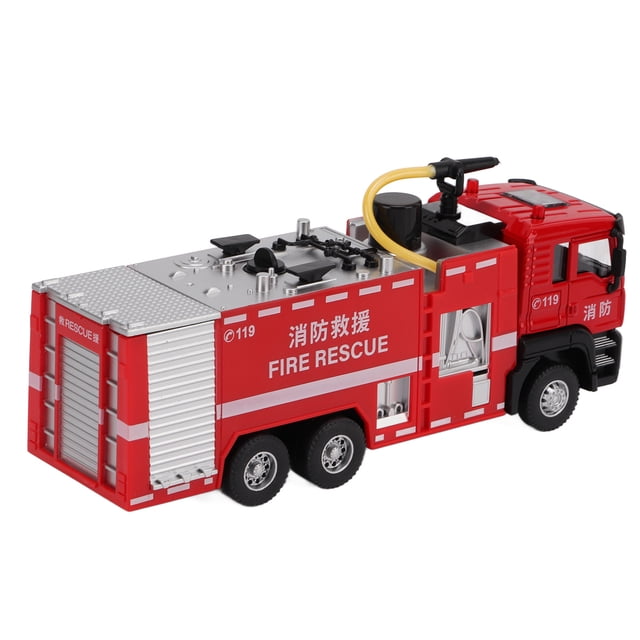 Camion de Pompier à Eau, Camion de Pompier à Rétrofriction en Alliage Haute Simulation pour Cadeau d'Anniversaire