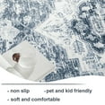 thumbnail image 2 of NICETOWN Washable Stain Resistance Area Rug for Living Room, 8'x10' Thin Non-slip Vintage Soft Foldable Carpet for Bedroom, Blue & Grey, 2 of 7
