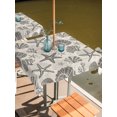 thumbnail image 2 of Outdoor Tablecloth with Umbrella Hole for Patio/Picnic/Party/Camping, Grey Coastal Summer Waterproof Table Cloth Square Cover Washable, Coral Shell Starfish Nautical Beige (54"x 54"), 2 of 9
