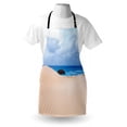thumbnail image 3 of Shipwreck Apron Boat Crash by Exotic Tropical Beach in African Shore Dream Atlantic Ocean Photo, Unisex Kitchen Bib Apron with Adjustable Neck for Cooking Baking Gardening, Blue Cream, by Ambesonne, 3 of 3