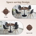 thumbnail image 2 of 23.6" Round Dining Table with MDF Top & Metal Tulip Pedestal Frame for Kitchen, Living Room, Bedroom, Walnut, 2 of 8