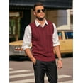 thumbnail image 5 of COOFANDY Men's V Neck Sweater Vest JK Uniform Pullover Sweater Sleeveless School Business Vest, 5 of 7