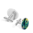 thumbnail image 3 of Peacock Feathers Stylish Stainless Steel Men's Cufflinks for Shirts and Suits - for Formal Occasions, 3 of 6