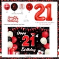 thumbnail image 6 of 21st birthday cake decoration, black and red for men and women, red and black background for 21st wedding anniversary, 6 of 6