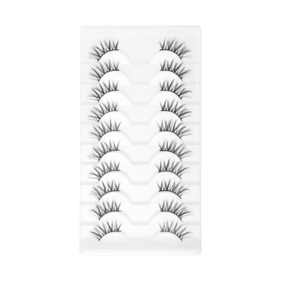 Unique Bargains 10 Pair Dense False Eyelashes for Makeup Black J10