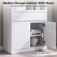 thumbnail image 3 of Aitjunz 71'' Tall Kitchen Storage Cabinet with Door and Drawer, Wooden Pantry Cabinet w/ Open Shelf and Adjustable Shelf, 5 -Tier Large Cabinet w/ Cured Profile Design for Dining Room, 3 of 7