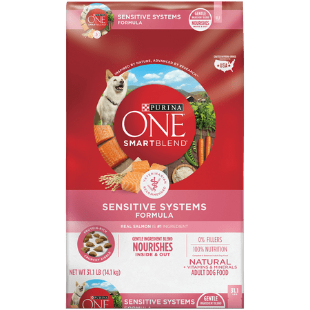 Purina ONE Natural Sensitive Stomach Dry Dog Food; SmartBlend Sensitive Systems Formula - 31.1 lb. (Best Dry Dog Food For Sensitive Stomach And Skin)