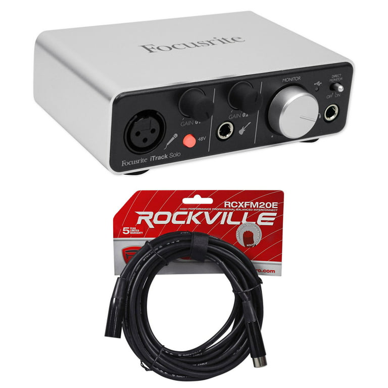 Hollow silhuet tilfredshed Focusrite ITRACK SOLO LIGHTNING USB Audio Recording Interface For iPad/Mac+Cable  - Walmart.com