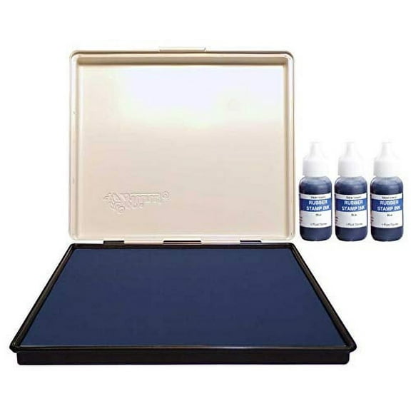 Infusion 8" x 12" Extra Large Industrial Stamp Ink Pad, Your Go to Large Stamp Ink Pad for Bright Color, Even Coverage and Durability, Blue Stamp Pad