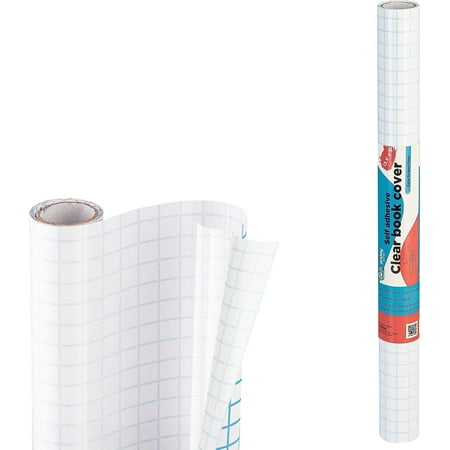 Contact Paper Clear, 13.5” x 5-Feet, Transparent Self Adhesive Book and Textbook Covers for Paperbacks and Hard Covers, Plastic Protective Covering Contact Paper Roll, Acid Free – by Enday