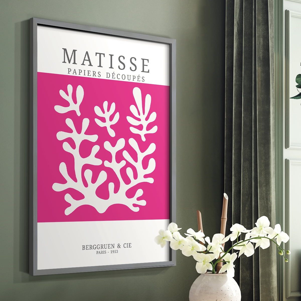 Matisse CDXXVI in Gray Solid Wood Framed Print No Nail Hanging
