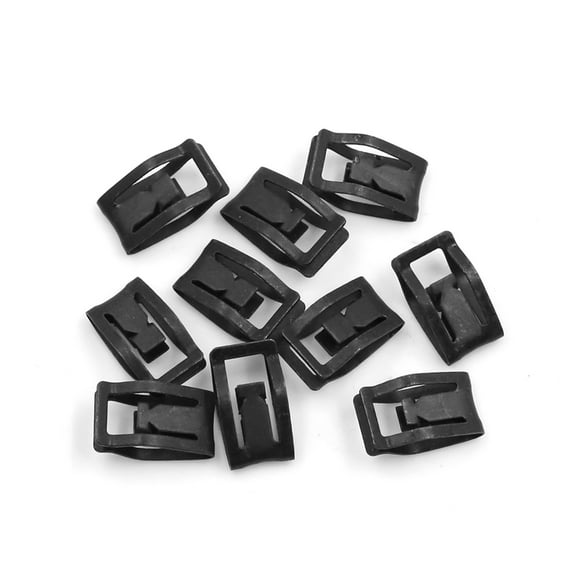 Car Dashboard Retainer Black Instrument Panel Metal Clips 7.5 x 17mm 10pcs