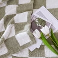 thumbnail image 4 of Manta WRENSONGE de microfibra a cuadros, color verde salvia, 50 x 70 cm, 4 of 6