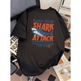 thumbnail image 1 of PRIVATHINKER Men'S Cotton Graphic T-Shirt - Casual Loose Fit, Shark Attack Print, Short Sleeve, Crew Neck, Breathable Summer Tee for Casual Attire, Outdoor Apparel | Graphic Tee | Breathable Materia, 1 of 8