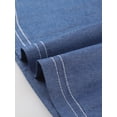 thumbnail image 5 of Vestido camisero plisado con botones y manga farol con cuello en V y cuello alto para mujer Azul S, 5 of 5