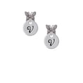 thumbnail image 2 of Delight Jewelry Silvertone Large Script Letter - V - 3/4'' Disc - Silvertone Antiqued Butterfly Post Earrings, 2 of 4