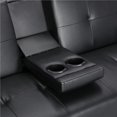 thumbnail image 4 of Modern Faux Leather Futon With Cupholders and Pillows Modern Sofas for Living Room Black Puffs Sofa Convertible Air Single Home My Lux Decor Round, 4 of 10